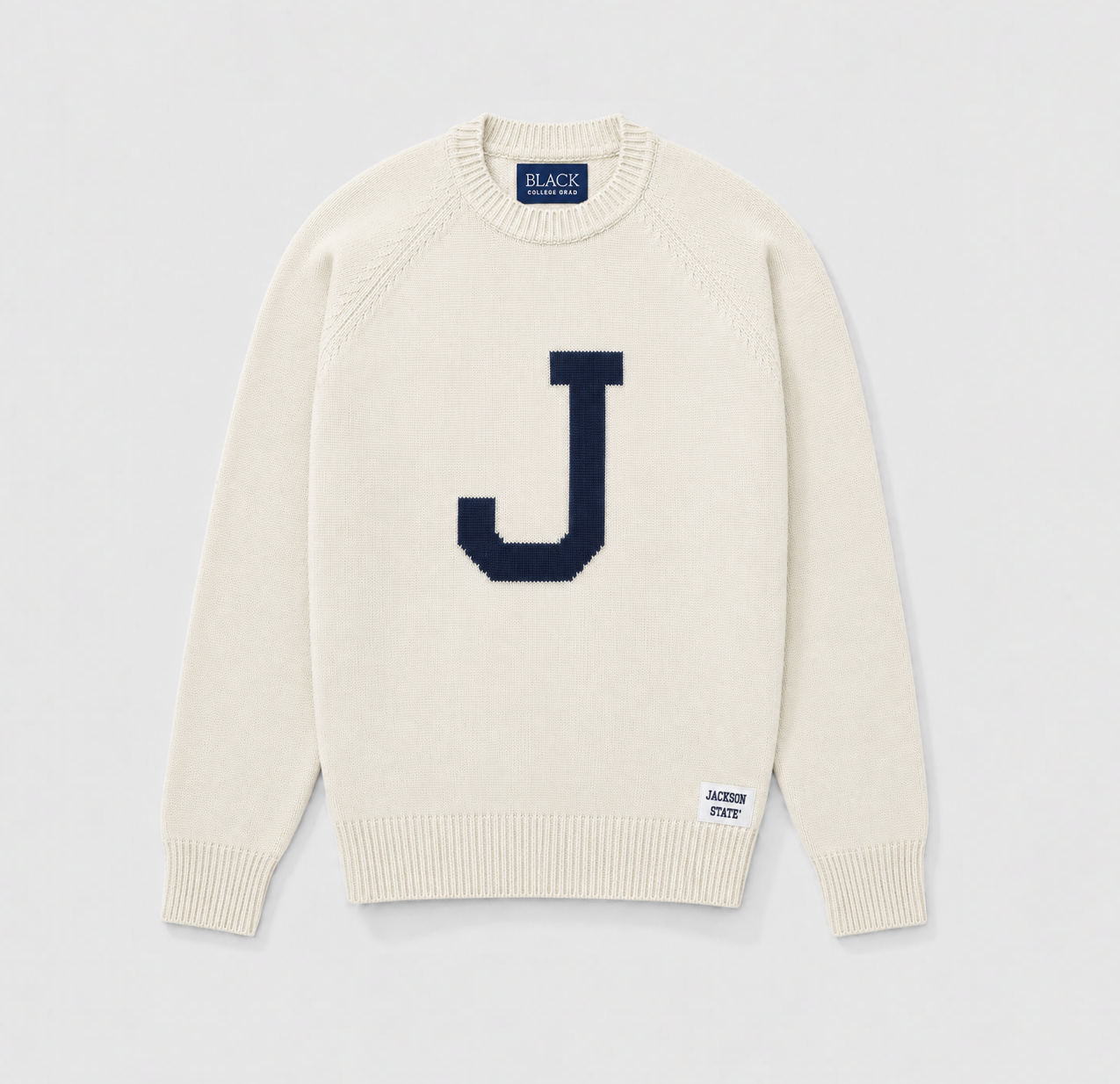 Jackson State University Cream "J" Luxury Letter Sweater