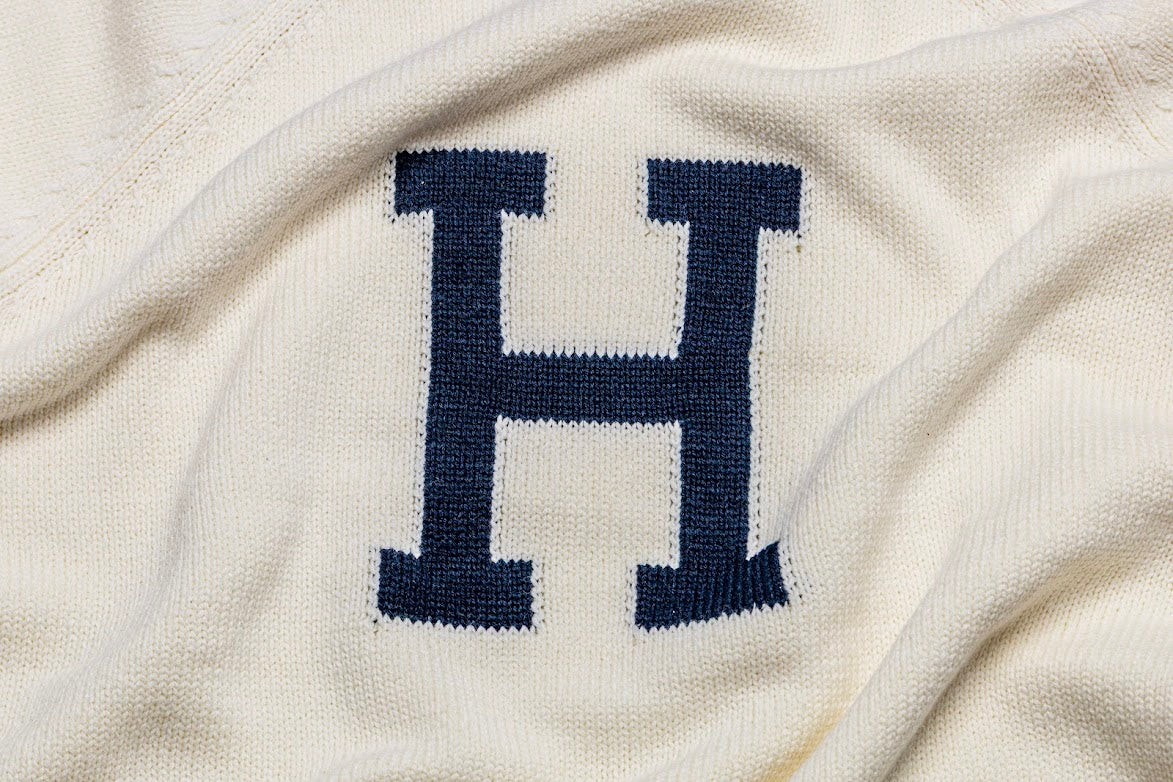 Howard University Creme Luxury "H" Letter Sweater