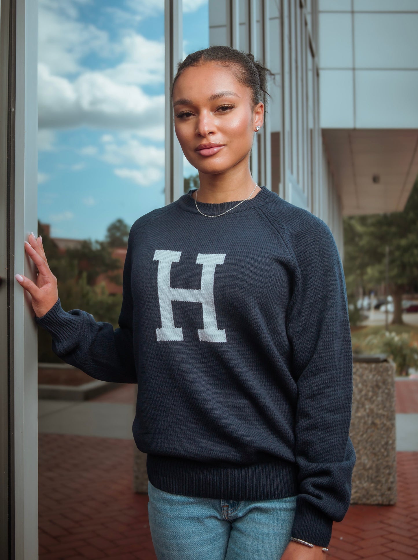 Howard University Blue Luxury "H" Letter Sweater