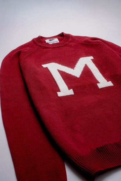 Morehouse College Maroon Luxury "M" Letter Sweater