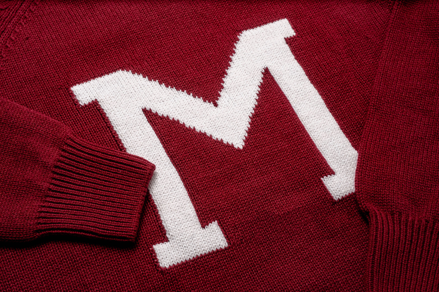 Morehouse College Maroon Luxury "M" Letter Sweater