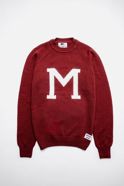 Morehouse College Maroon Luxury "M" Letter Sweater