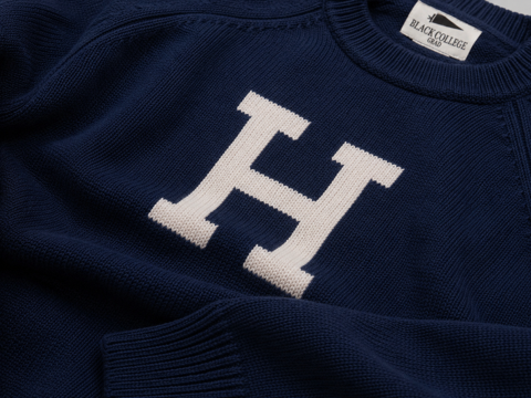 Howard University Blue Luxury "H" Letter Sweater