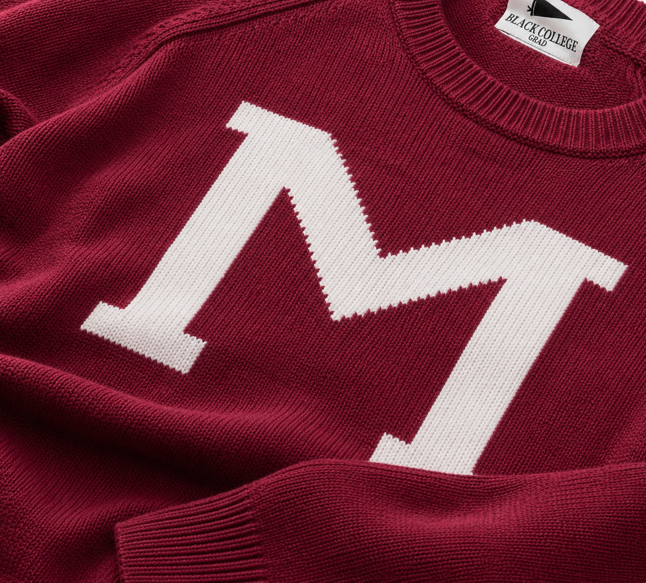 Morehouse College Maroon Luxury "M" Letter Sweater