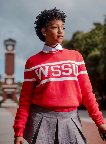 WSSU Red Luxury Retro Sweater