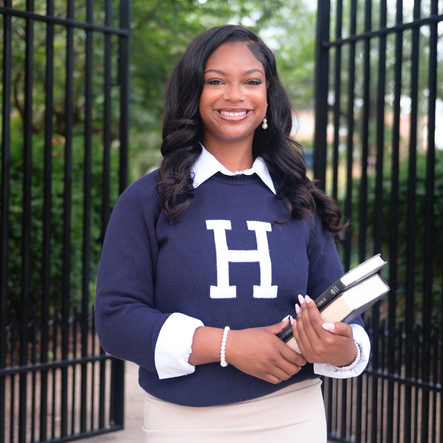 Howard University Blue Luxury "H" Letter Sweater